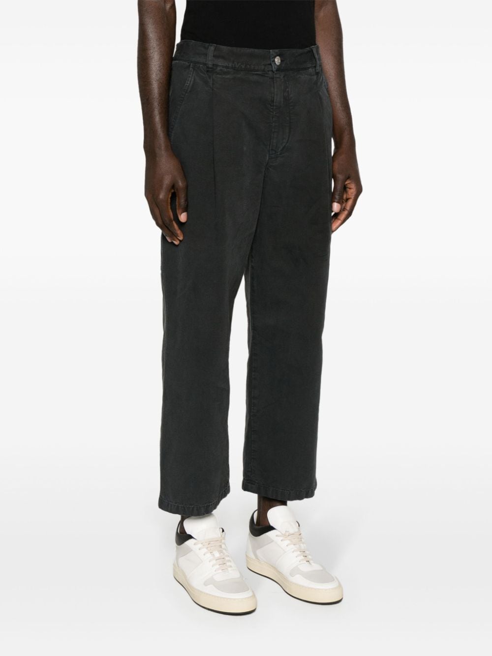 Shop Marant Fostin Wide-leg Cropped Trousers In Black