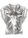 Lanvin embellished lamé top - Silver