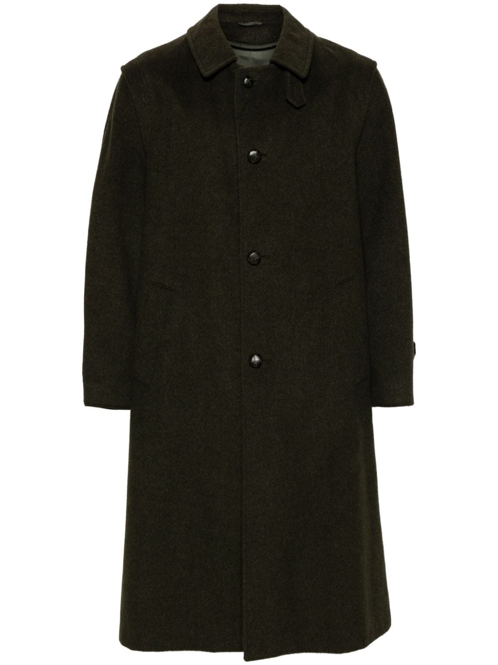 Pre-owned A.n.g.e.l.o. Vintage Cult 1990s Single-breasted Wool-blend Coat In Green