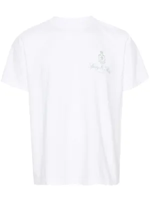 Sporty Rich logo print Cotton T shirt Farfetch