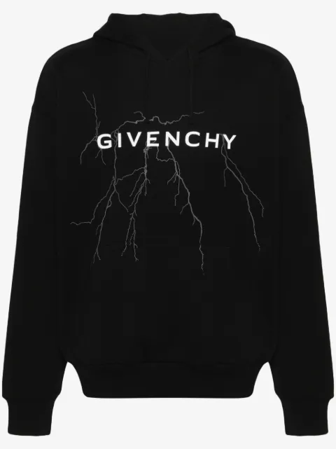 Givenchy thunderbolt-print cotton hoodie