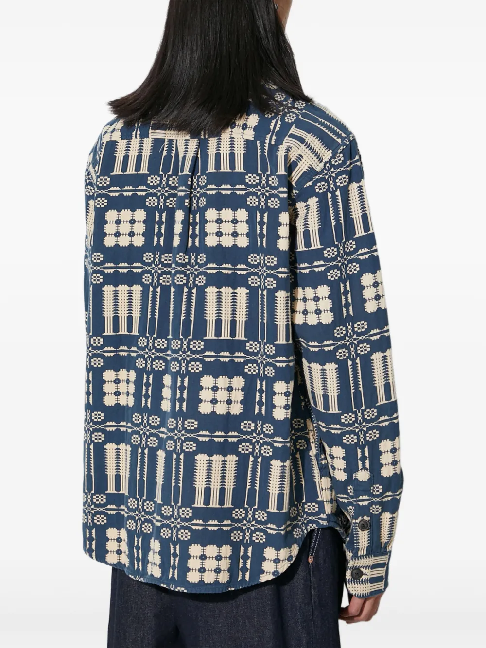 Corridor Shirtjack met zak en patroon Blauw