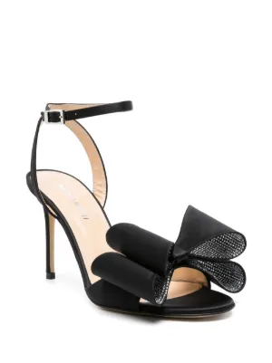 サンダル・ミュール MACH & MACH Black leather Petit Coeur sandals Puffy Hearts - Women's Black Patent Leather Mules with Open
