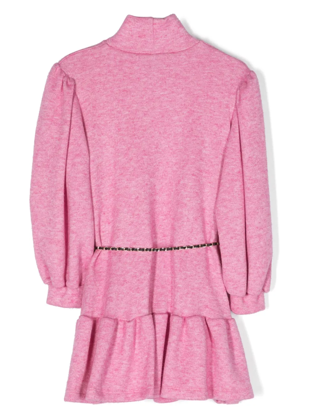 Mariuccia Milano Kids puff-sleeve belted flared dress - Roze