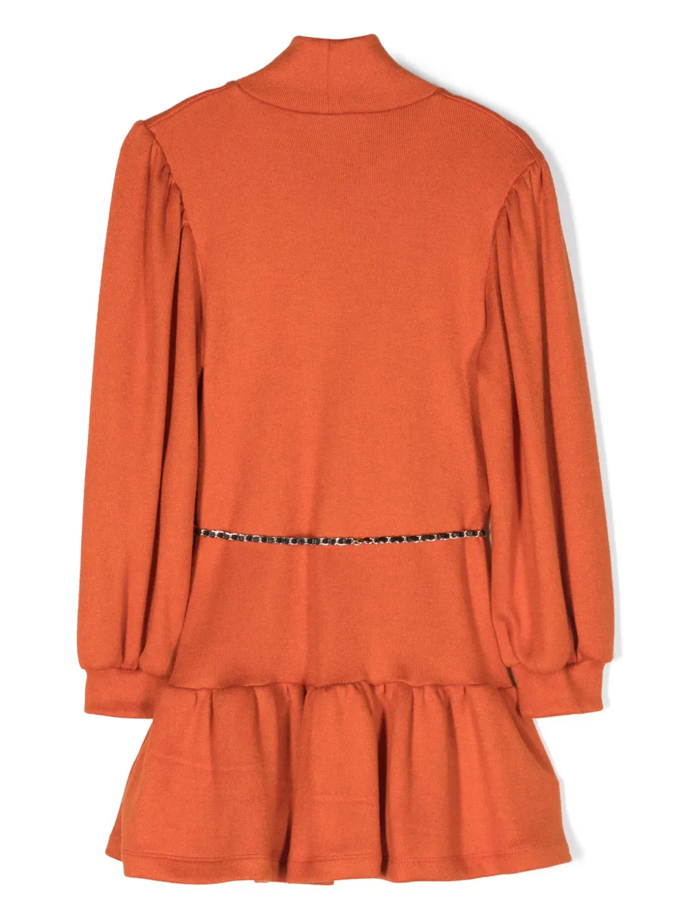 Mariuccia Milano Kids Gebreide mini-jurk met ceintuur - Oranje