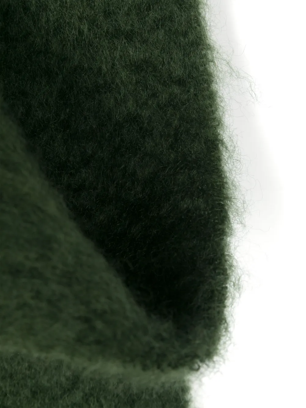 Loewe Debossed-anagram Mohair-blend Scarf In Green