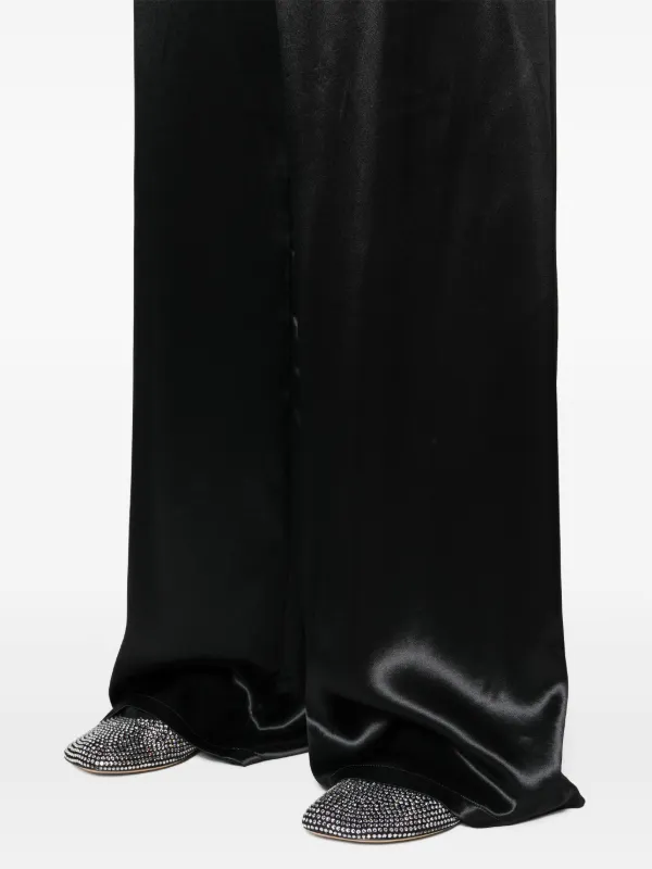 パンツ FERRAGAMO SATIN WIDE LEG TROUSERS Ferragamo wide-leg Satin Trousers | Black | FARFETCH