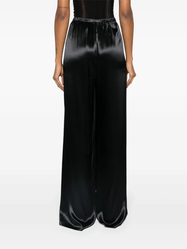 パンツ FERRAGAMO SATIN WIDE LEG TROUSERS Ferragamo wide-leg Satin Trousers | Black | FARFETCH