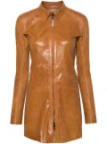 Isaac Sellam Experience exposed-seam leather jacket - Brown
