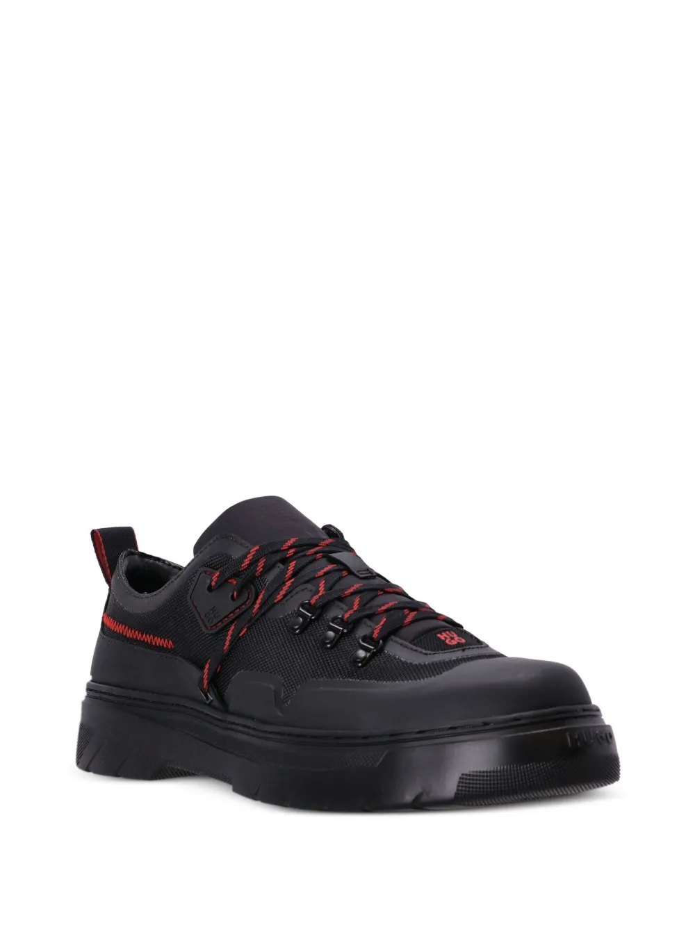 HUGO Sneakers met decoratieve stiksels - Zwart