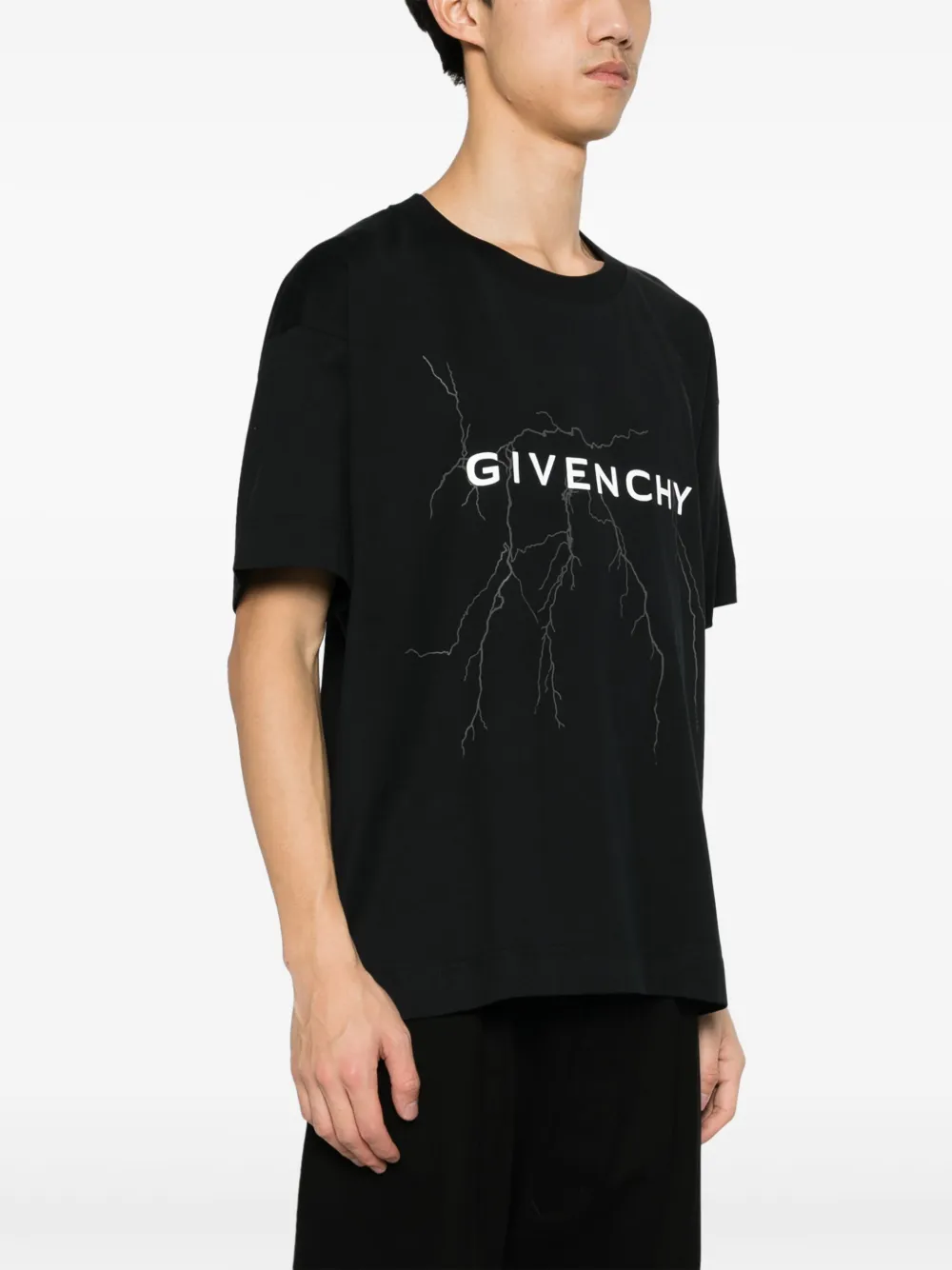 Shop Givenchy Logo-print Cotton T-shirt In Black