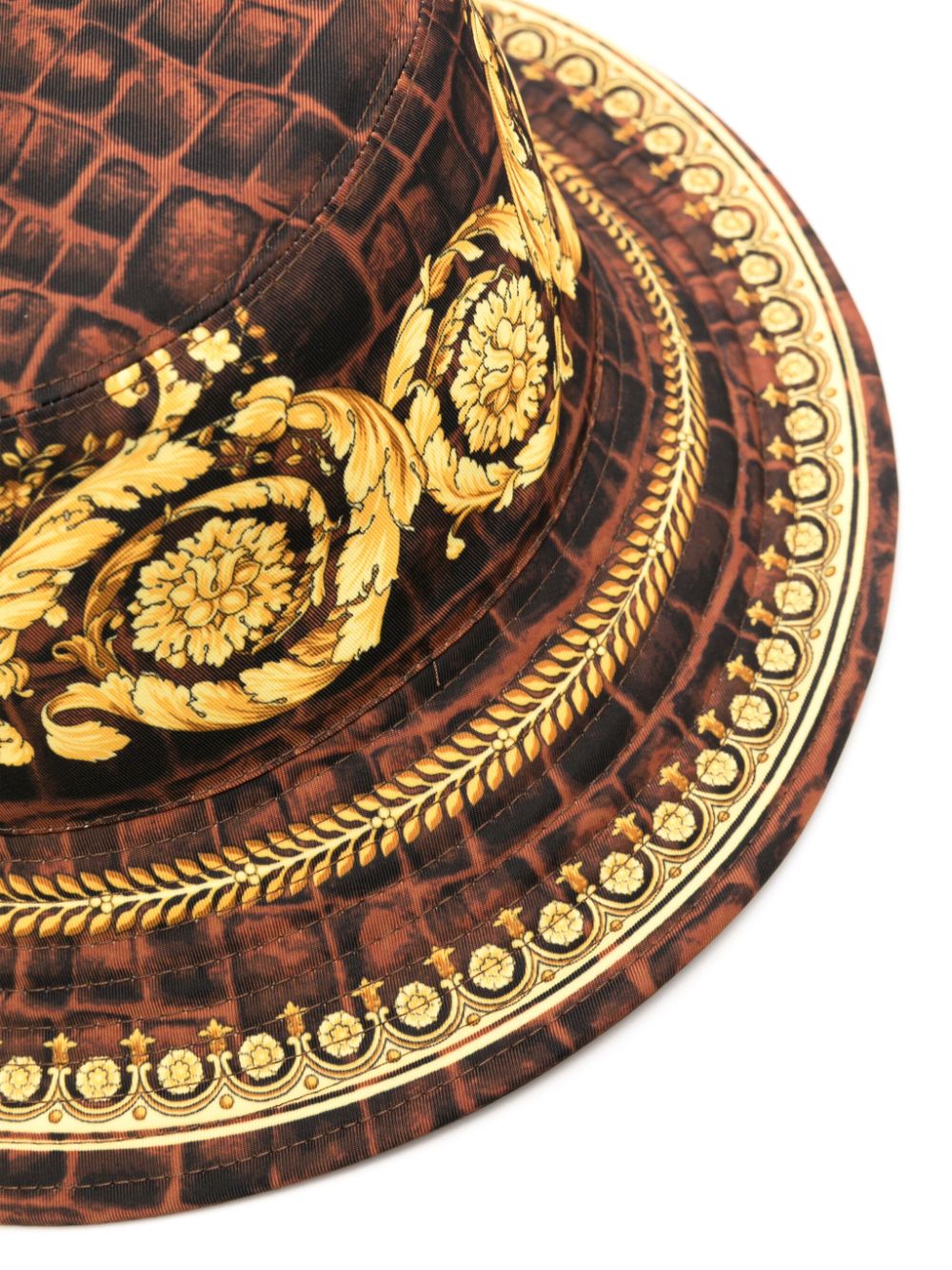 Versace Vissershoed met barokprint - Bruin