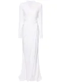 Talbot Runhof draped crepe maxi dress - White