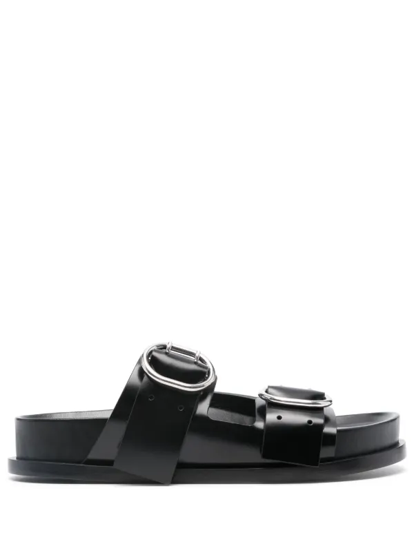 Jil Sander バックル レザーサンダル | ブラック | FARFETCH JP Jil Sander バックル レザーサンダル | ブラック | FARFETCH JP