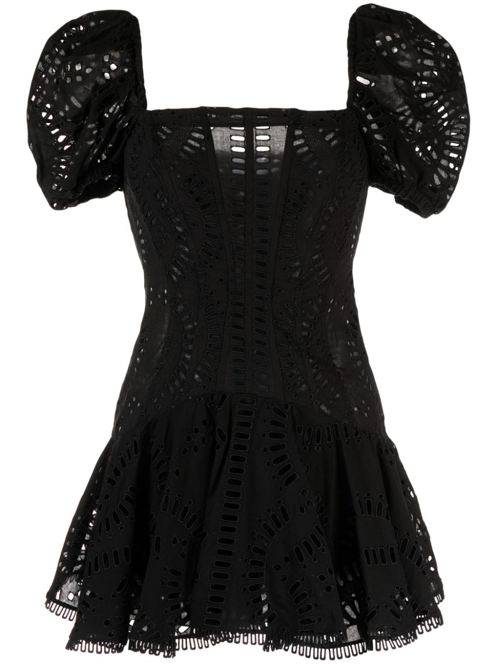 Charo Ruiz Ibiza Mexik mini-jurk met geborduurd logo Zwart