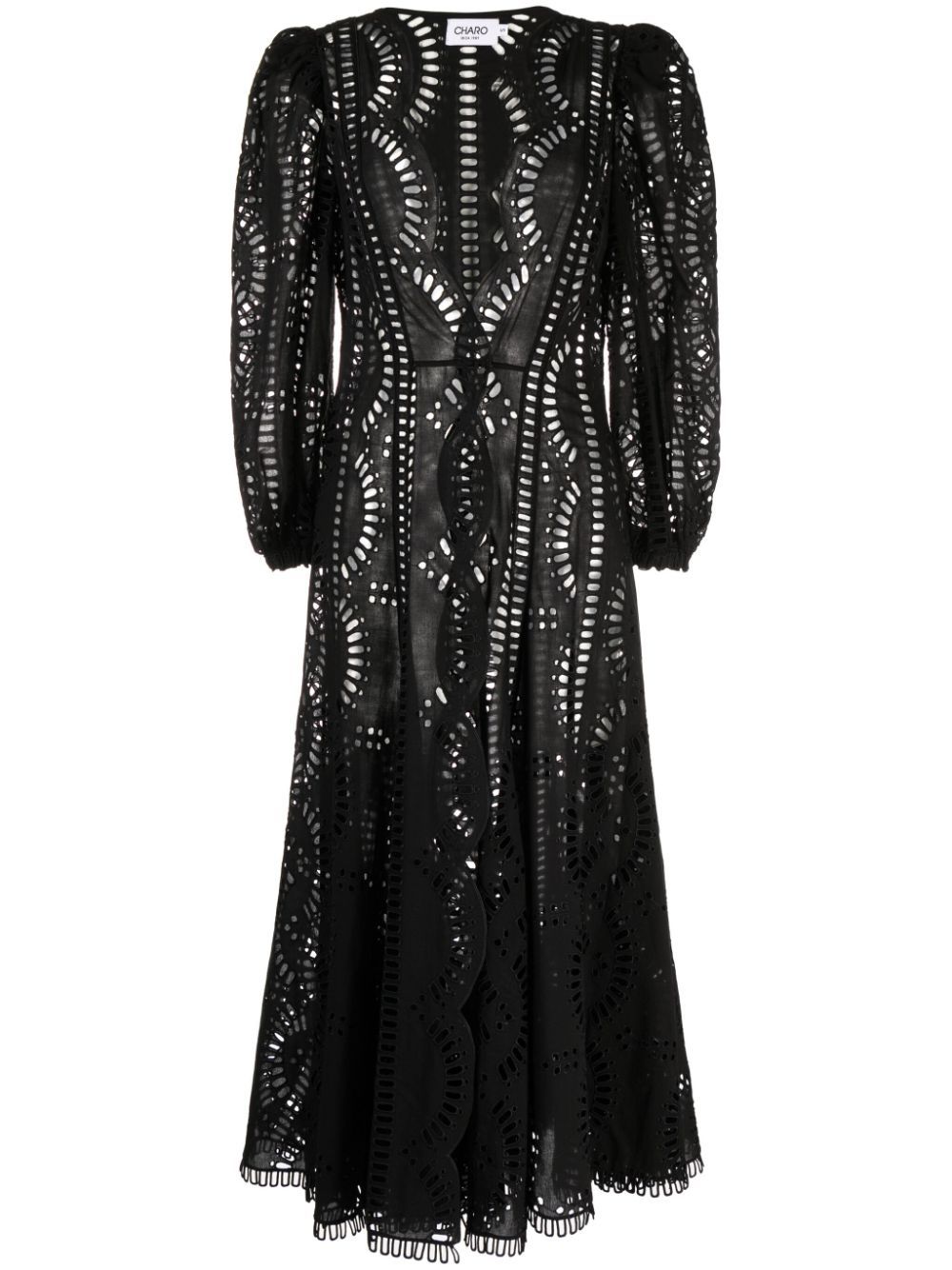 Shop Charo Ruiz Kelyk Embroidered Dress In Black