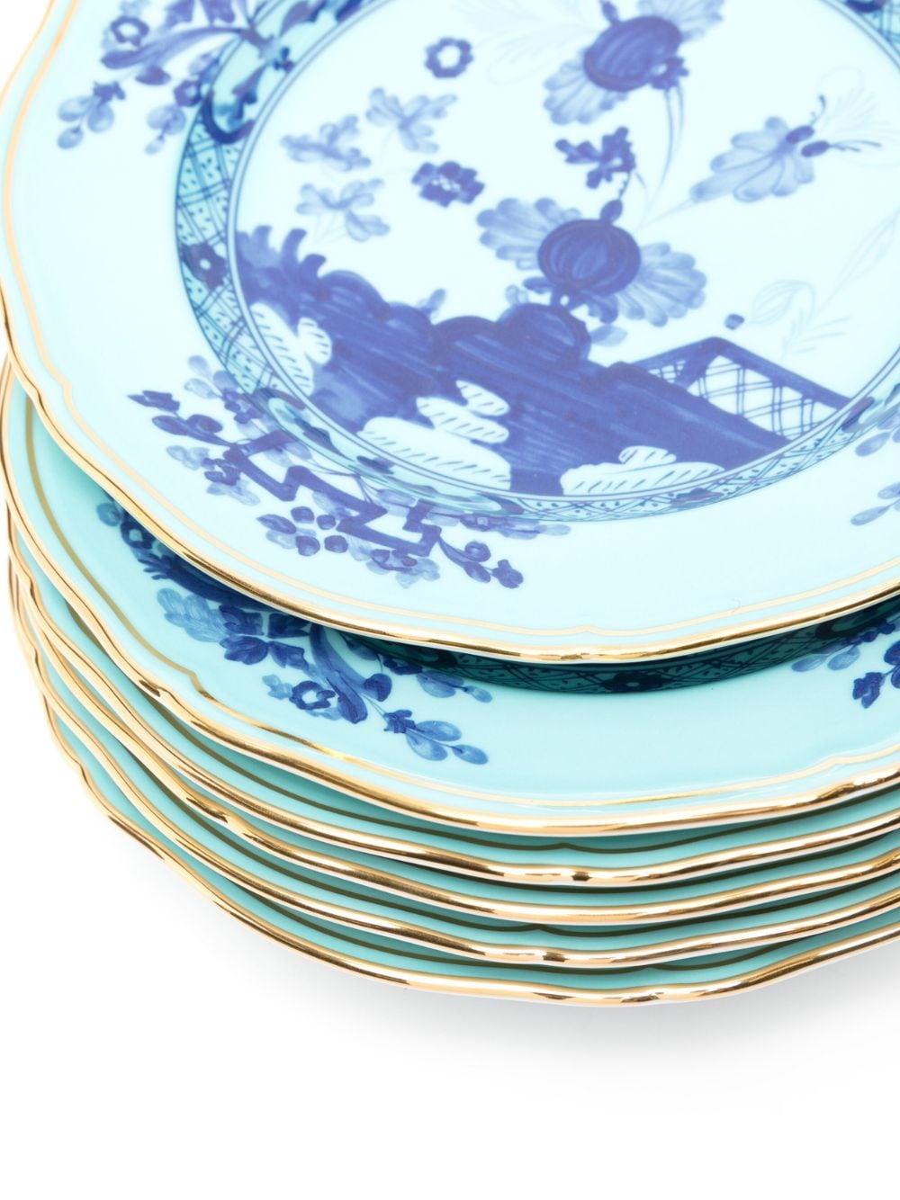 Shop Ginori 1735 Oriente Italiano Porcelain Dessert Plates (set Of Six) In Blue