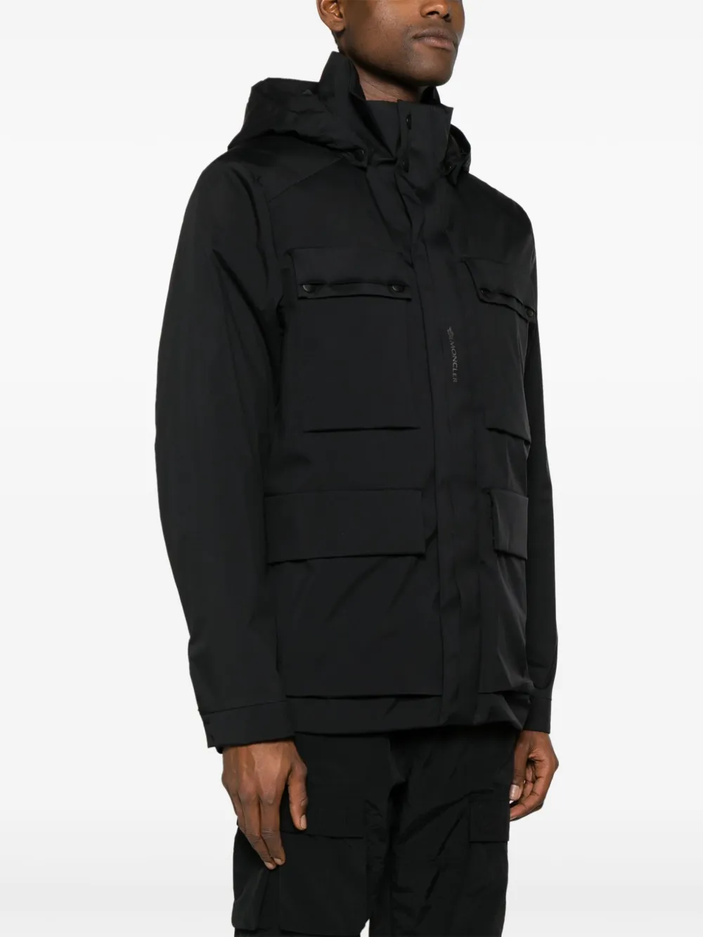 Shop Moncler Neiller Hooded Down Jacket In Black