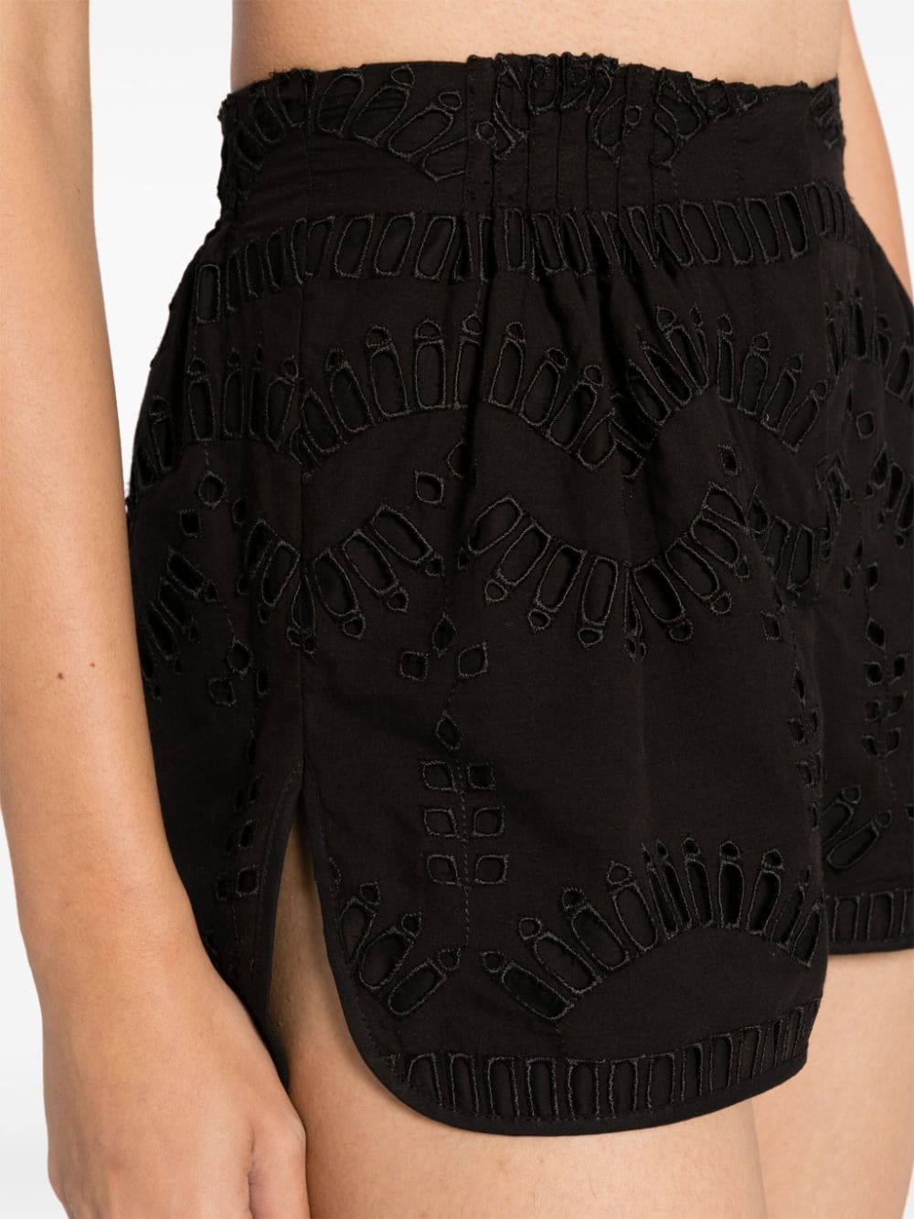 Shop Charo Ruiz Palok Embroidered Shorts In 黑色