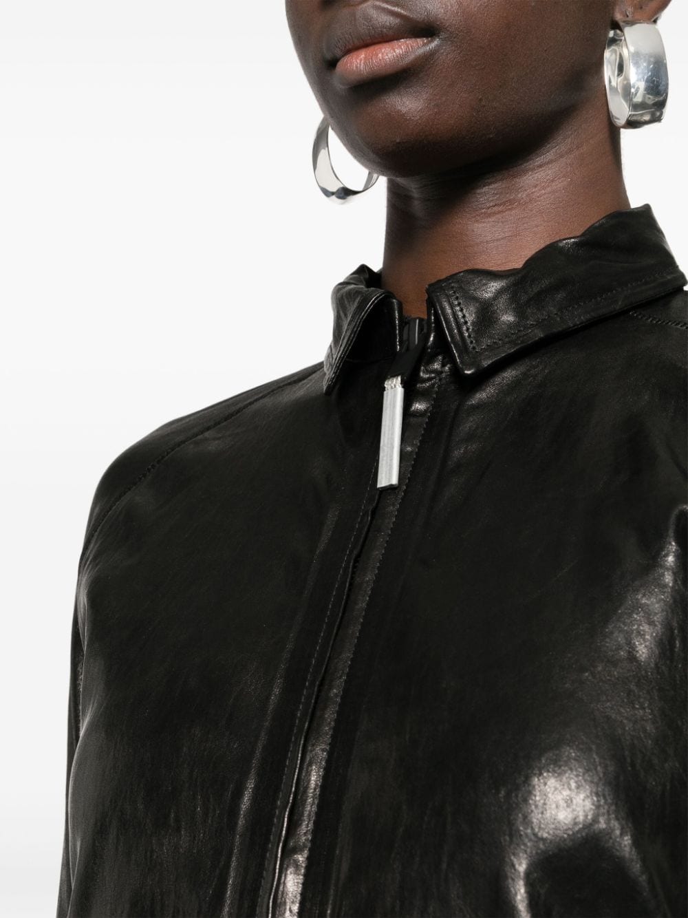 Shop Isaac Sellam Experience Exposed-seam Leather Jacket In Black