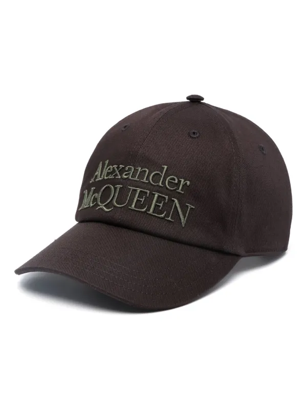 Alexander McQueen Baseballkappe Mit Logo Stickerei Schwarz FARFETCH DE