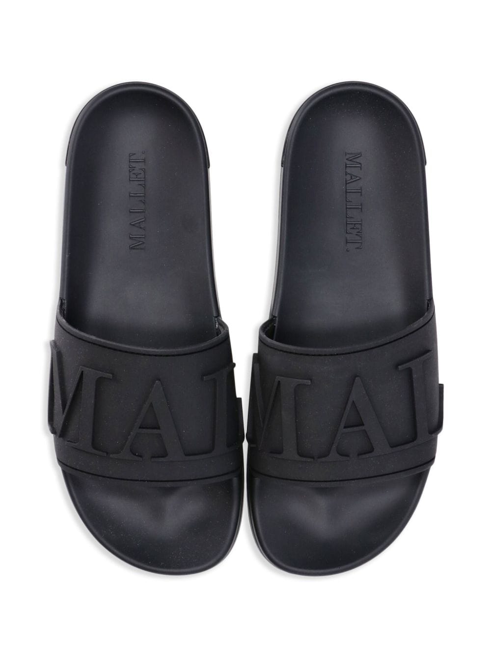 Shop Mallet Logo-embossed Open-toe Slides In Black