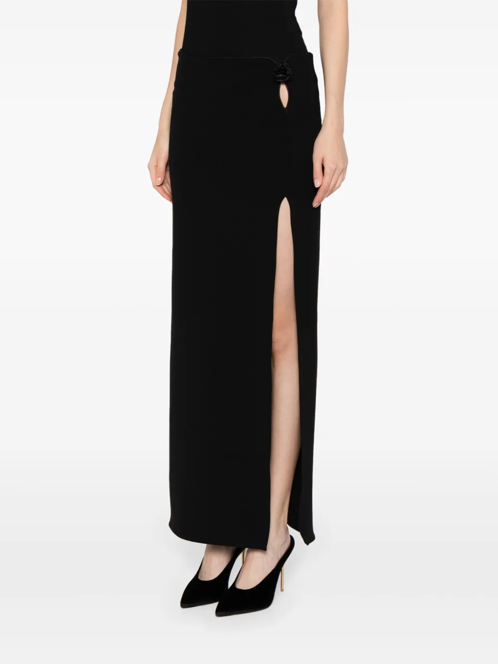  Magda Butrym Rosette Cut-out Maxi Skirt - Black 