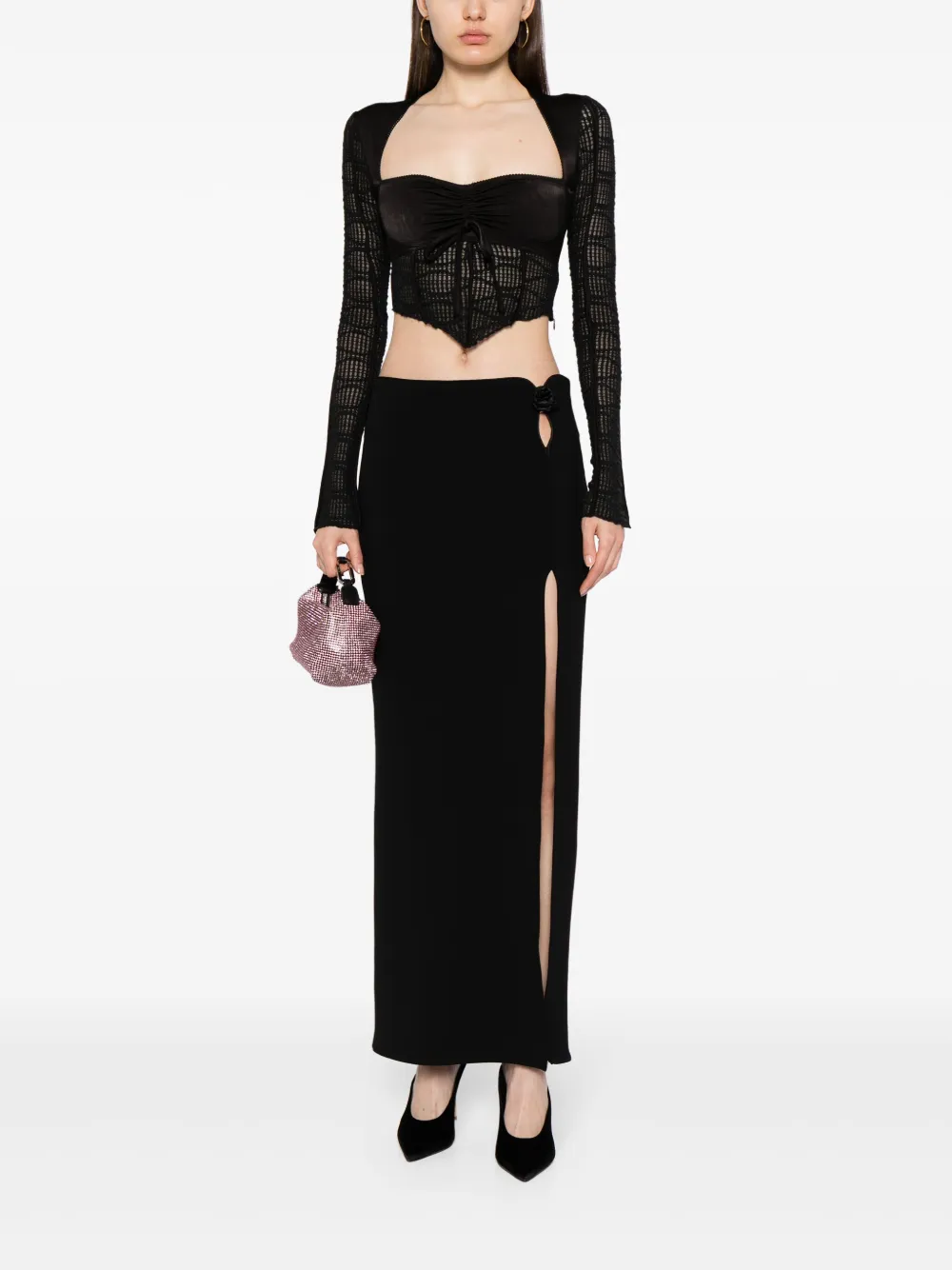 Magda Butrym Rosette maxi-rok met uitgesneden details - Zwart