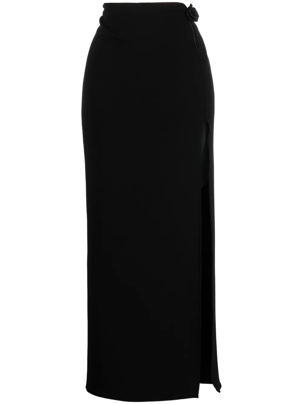 Magda Butrym Rosette Cut-out Maxi Skirt In Black