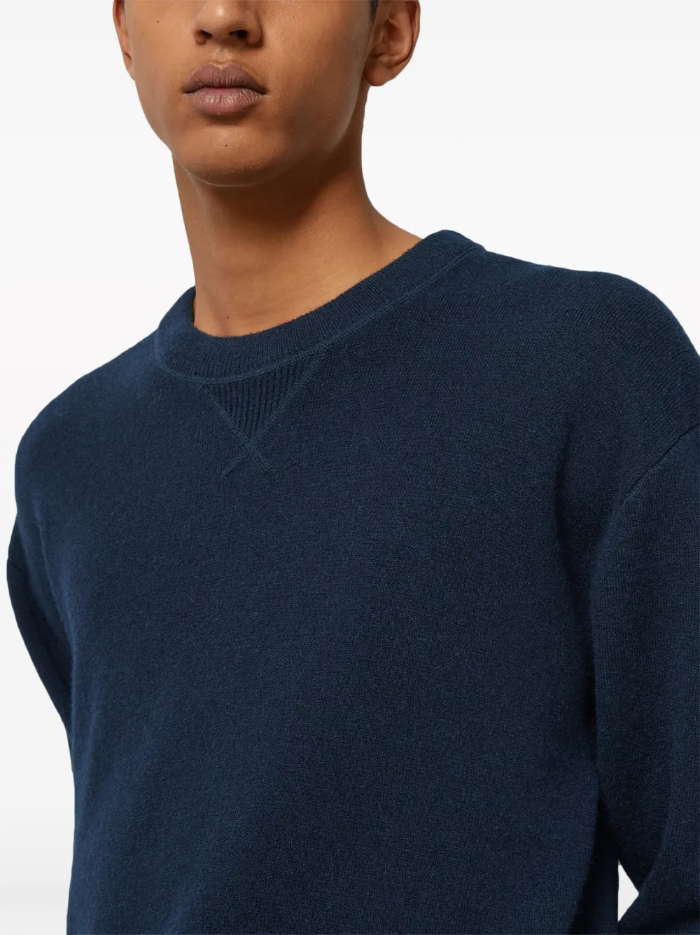 Shop Gucci Logo-embroidered Wool Jumper In Blue