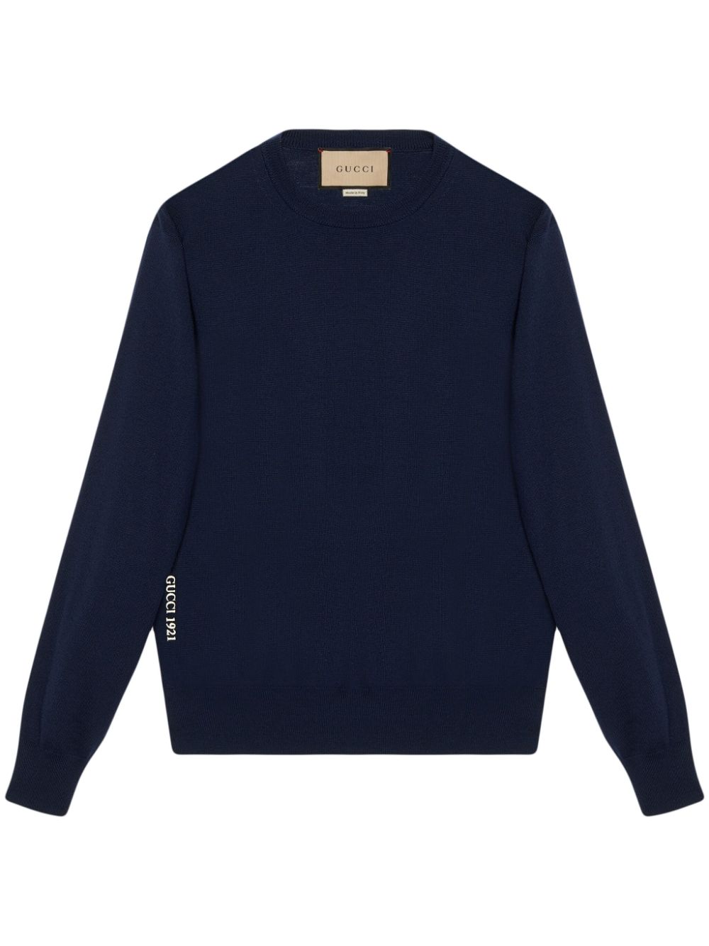 Gucci Logo-embroidered Wool Jumper In Blue