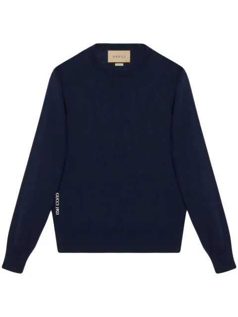 Gucci logo-embroidered wool jumper