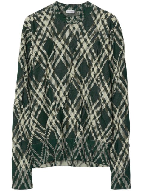 Burberry plaid-check crinkled-effect jumper Men