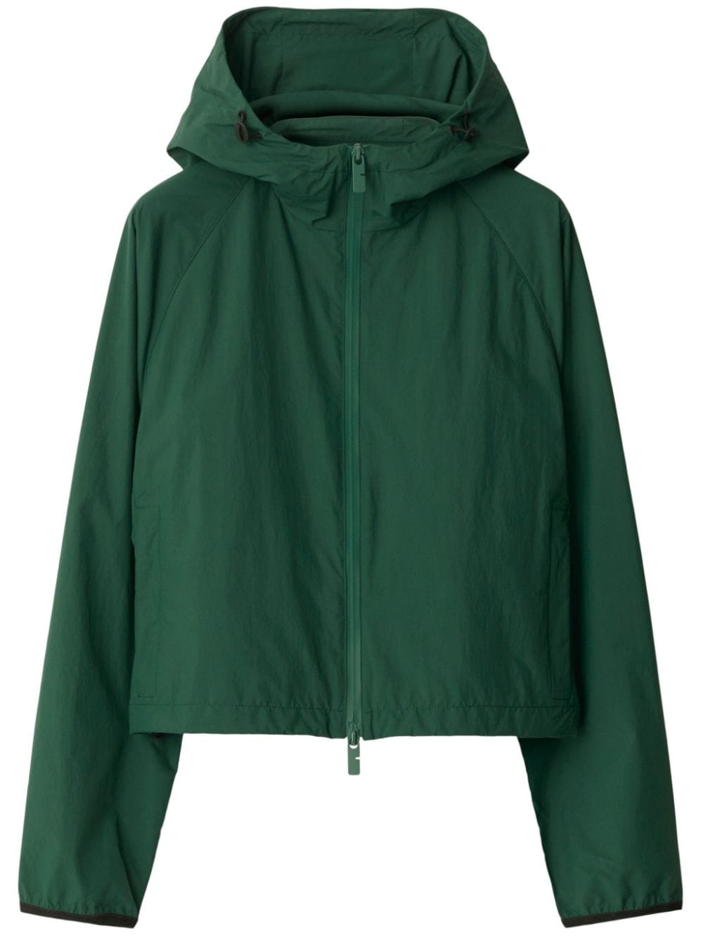 Burberry Classic-hood Zip-up Jacket In Green