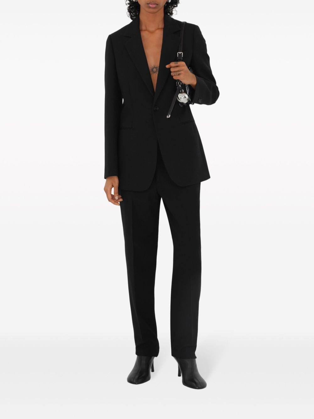 Shop Burberry Wool Tailored Trousers In Black
