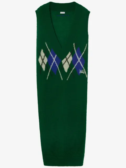 Burberry argyle-intarsia wool maxi dress
