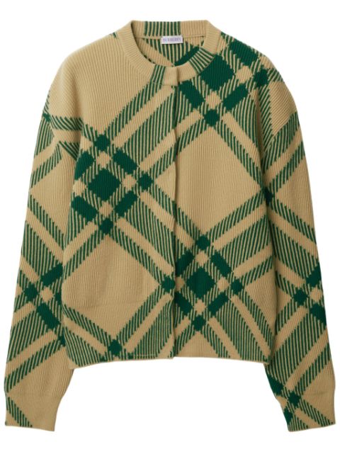 Burberry check-pattern wool-blend cardigan Women