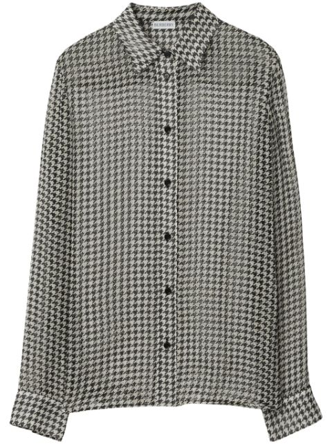 Burberry houndstooth-print silk shirt Women