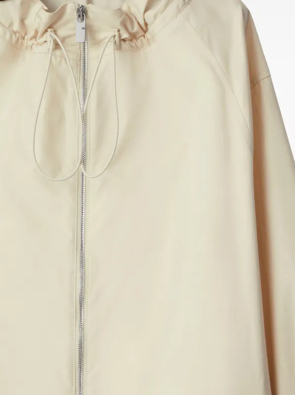 Burberry Checkered Hood Cotton Parka | White | FARFETCH