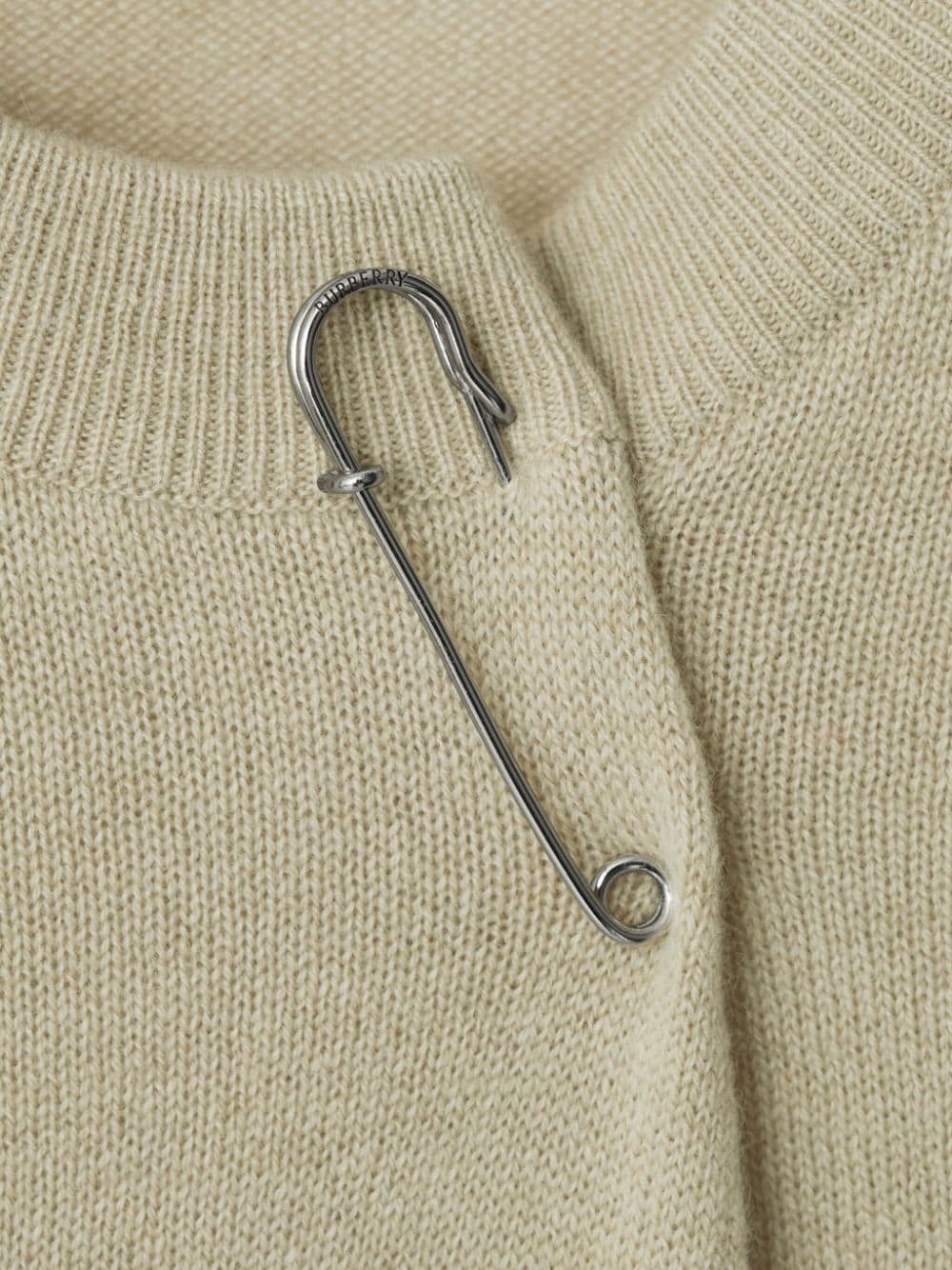 Shop Burberry Paperclip-detail Cashmere Jumper In Neutrals
