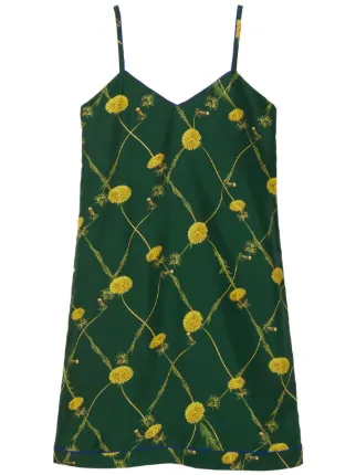 Burberry Vestido De Seda Con Estampado De Diente De Leon Verde FARFETCH MX
