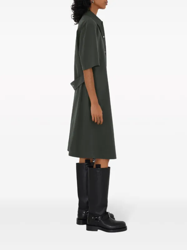 Burberry straight-point Collar cotton-blend Dress | Green