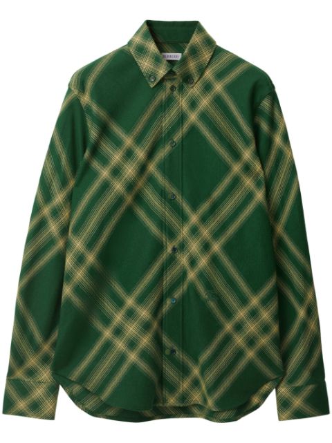 Affordable Burberry check-pattern wool shirt Women