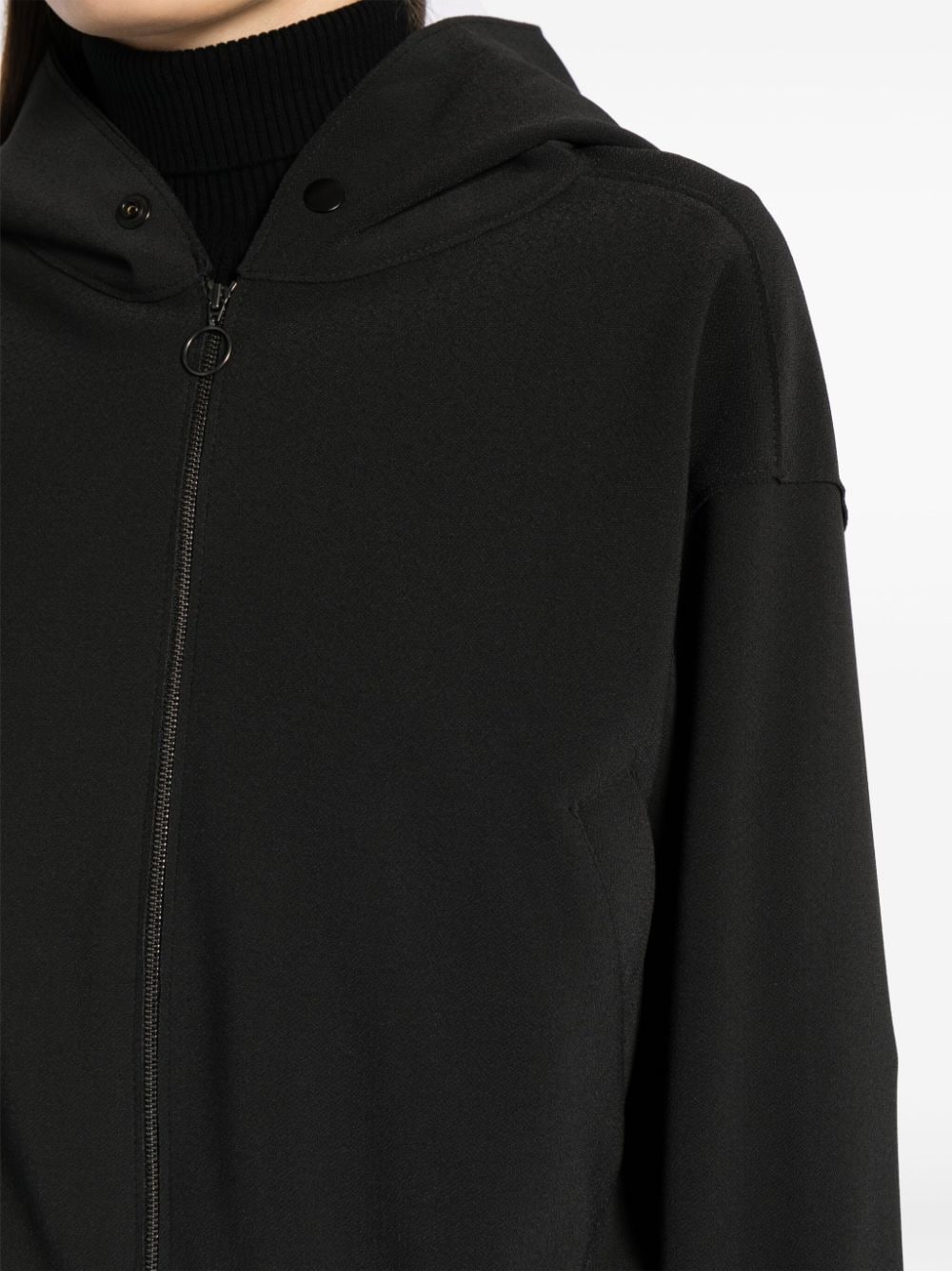 Shop Studio Tomboy Slouch-hood Zip-up Jacket In Black