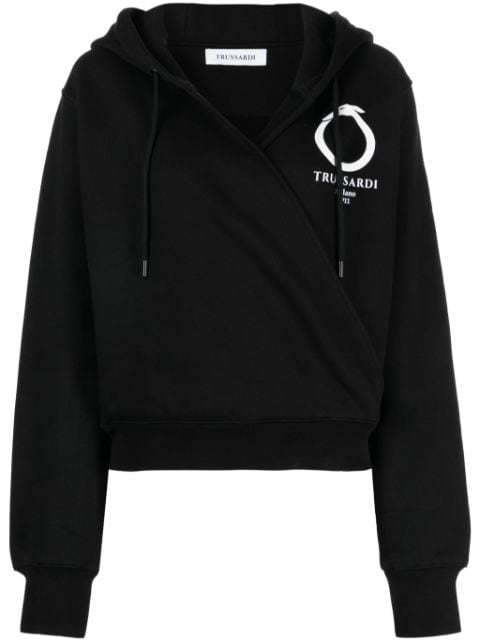 Trussardi logo-print cotton hoodie
