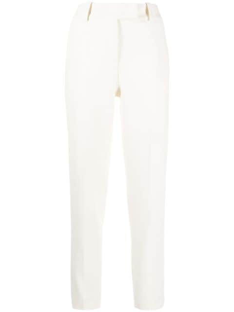 high-waisted slim-cut trousers