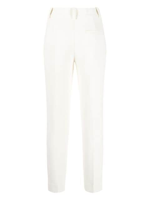 high-waisted slim-cut trousers