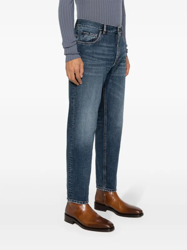 Dolce & Gabbana logo-plaque straight-leg Jeans | Blue
