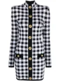 Balmain gingham mini dress - Black