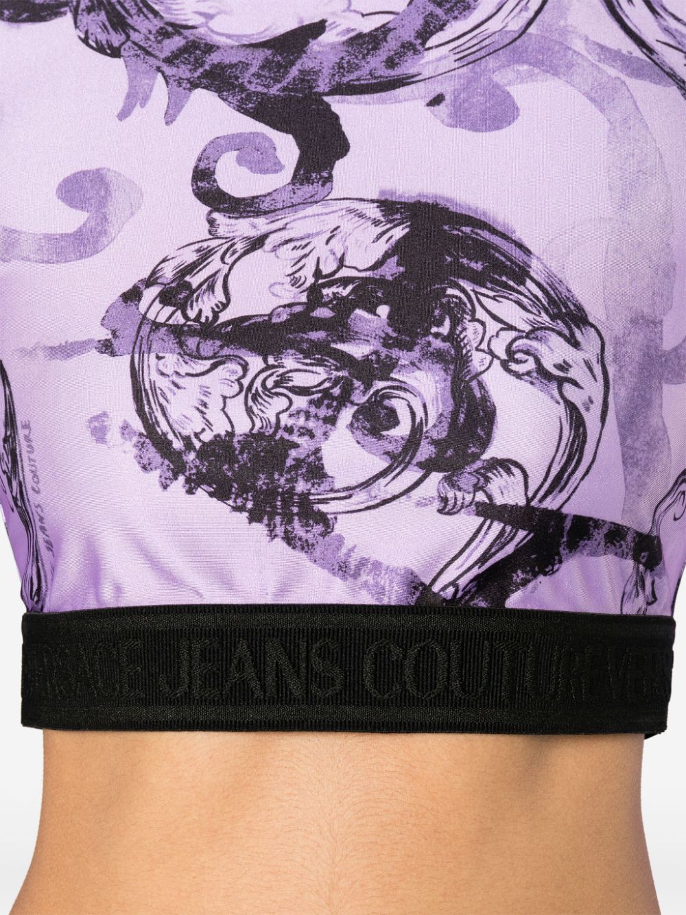 Versace Jeans Couture logo-underband crop top, Purple